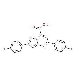 ChemSpider 2D Image | Methyl 2,5-bis(4-fluorophenyl)pyrazolo[1,5-a]pyrimidine-7-carboxylate | C20H13F2N3O2