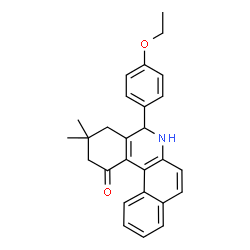 ChemSpider 2D Image | 5-(4-Ethoxyphenyl)-3,3-dimethyl-3,4,5,6-tetrahydrobenzo[a]phenanthridin-1(2H)-one | C27H27NO2