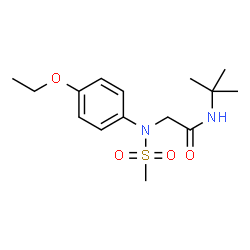 ChemSpider 2D Image | N~2~-(4-Ethoxyphenyl)-N-(2-methyl-2-propanyl)-N~2~-(methylsulfonyl)glycinamide | C15H24N2O4S