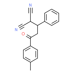 ChemSpider 2D Image | 2-(3-Oxo-1-phenyl-3-p-tolyl-propyl)-malononitrile | C19H16N2O