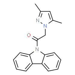ChemSpider 2D Image | 1-(carbazol-9-yl)-2-(3,5-dimethylpyrazol-1-yl)ethanone | C19H17N3O