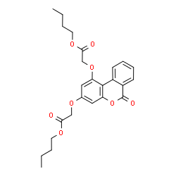 ChemSpider 2D Image | Dibutyl 2,2'-[(6-oxo-6H-benzo[c]chromene-1,3-diyl)bis(oxy)]diacetate | C25H28O8