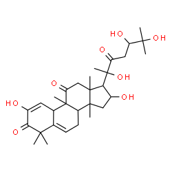 ChemSpider 2D Image | 2,16,20,24,25-Pentahydroxy-9,10,14-trimethyl-4,9-cyclo-9,10-secocholesta-2,5-diene-1,11,22-trione | C30H44O8