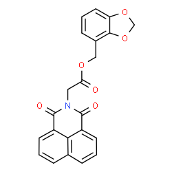 ChemSpider 2D Image | 1,3-Benzodioxol-4-ylmethyl (1,3-dioxo-1H-benzo[de]isoquinolin-2(3H)-yl)acetate | C22H15NO6