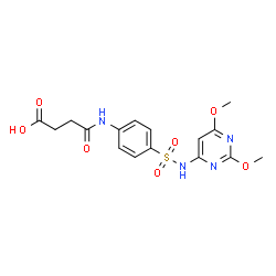 ChemSpider 2D Image | 4-({4-[(2,6-Dimethoxy-4-pyrimidinyl)sulfamoyl]phenyl}amino)-4-oxobutanoic acid | C16H18N4O7S