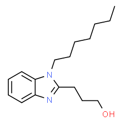 ChemSpider 2D Image | 3-(1-Heptyl-1H-benzimidazol-2-yl)-1-propanol | C17H26N2O