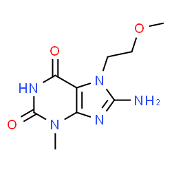 ChemSpider 2D Image | 8-Amino-7-(2-methoxyethyl)-3-methyl-3,7-dihydro-1H-purine-2,6-dione | C9H13N5O3