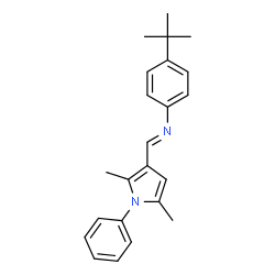 ChemSpider 2D Image | 4-tert-Butyl-N-[(E)-(2,5-dimethyl-1-phenyl-1H-pyrrol-3-yl)methylene]aniline | C23H26N2