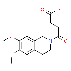 ChemSpider 2D Image | 4-(6,7-dimethoxy-3,4-dihydro-1H-isoquinolin-2-yl)-4-oxobutanoic acid | C15H19NO5