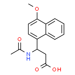 ChemSpider 2D Image | 3-Acetamido-3-(4-methoxy-1-naphthyl)propanoic acid | C16H17NO4