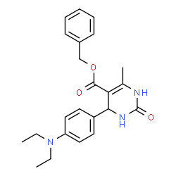 ChemSpider 2D Image | Benzyl 4-[4-(diethylamino)phenyl]-6-methyl-2-oxo-1,2,3,4-tetrahydro-5-pyrimidinecarboxylate | C23H27N3O3