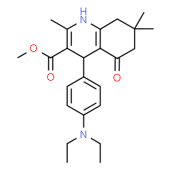 ChemSpider 2D Image | Methyl 4-[4-(diethylamino)phenyl]-2,7,7-trimethyl-5-oxo-1,4,5,6,7,8-hexahydro-3-quinolinecarboxylate | C24H32N2O3