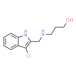 ChemSpider 2D Image | 3-[[(3-Chloro-1H-indol-2-yl)methyl]amino]-1-propanol | C12H15ClN2O
