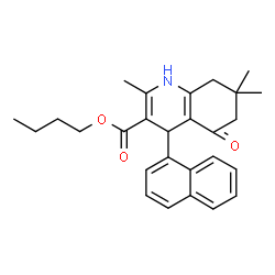 ChemSpider 2D Image | Butyl 2,7,7-trimethyl-4-(1-naphthyl)-5-oxo-1,4,5,6,7,8-hexahydro-3-quinolinecarboxylate | C27H31NO3