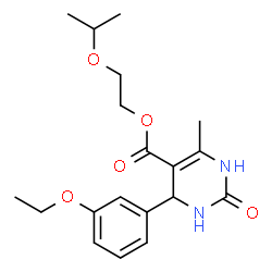 ChemSpider 2D Image | 2-Isopropoxyethyl 4-(3-ethoxyphenyl)-6-methyl-2-oxo-1,2,3,4-tetrahydro-5-pyrimidinecarboxylate | C19H26N2O5