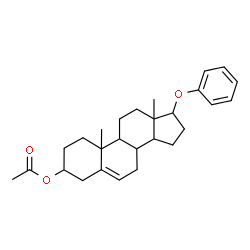 ChemSpider 2D Image | 17-Phenoxyandrost-5-en-3-yl acetate | C27H36O3