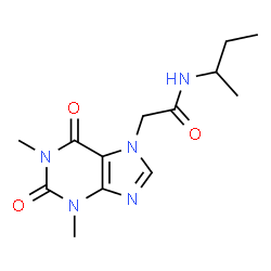 ChemSpider 2D Image | 2-(1,3-dimethyl-2,6-dioxopurin-7-yl)-N-(sec-butyl)acetamide | C13H19N5O3
