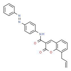ChemSpider 2D Image | 8-Allyl-2-oxo-N-{4-[(E)-phenyldiazenyl]phenyl}-2H-chromene-3-carboxamide | C25H19N3O3