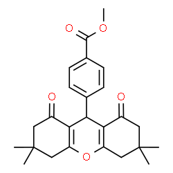 ChemSpider 2D Image | Methyl 4-(3,3,6,6-tetramethyl-1,8-dioxo-2,3,4,5,6,7,8,9-octahydro-1H-xanthen-9-yl)benzoate | C25H28O5