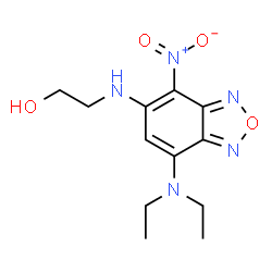 ChemSpider 2D Image | 2-{[7-(Diethylamino)-4-nitro-2,1,3-benzoxadiazol-5-yl]amino}ethanol | C12H17N5O4