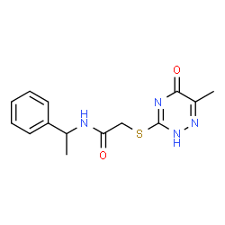 ChemSpider 2D Image | 2-[(6-methyl-5-oxo-4H-1,2,4-triazin-3-yl)sulfanyl]-N-(1-phenylethyl)acetamide | C14H16N4O2S