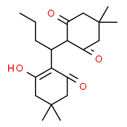 ChemSpider 2D Image | 2-[1-(2-Hydroxy-4,4-dimethyl-6-oxo-1-cyclohexen-1-yl)butyl]-5,5-dimethyl-1,3-cyclohexanedione | C20H30O4