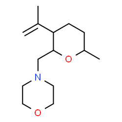 ChemSpider 2D Image | 4-(3-Isopropenyl-6-methyl-tetrahydro-pyran-2-ylmethyl)-morpholine | C14H25NO2