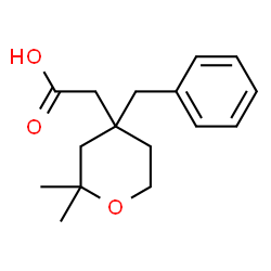 ChemSpider 2D Image | (4-benzyl-2,2-dimethyloxan-4-yl)acetic acid | C16H22O3
