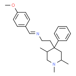 ChemSpider 2D Image | (E)-1-(4-Methoxyphenyl)-N-[2-(1,2,5-trimethyl-4-phenyl-4-piperidinyl)ethyl]methanimine | C24H32N2O