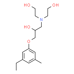 ChemSpider 2D Image | 1-[Bis(2-hydroxyethyl)amino]-3-(3-ethyl-5-methylphenoxy)-2-propanol | C16H27NO4