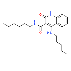 ChemSpider 2D Image | N-Hexyl-4-(hexylamino)-2-oxo-1,2-dihydro-3-quinolinecarboxamide | C22H33N3O2