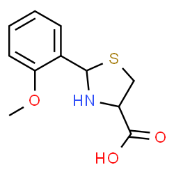 ChemSpider 2D Image | 2-(2-Methoxyphenyl)-1,3-thiazolidine-4-carboxylic acid | C11H13NO3S