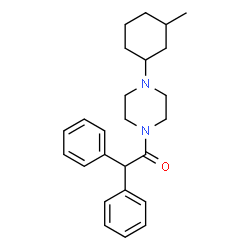 ChemSpider 2D Image | 1-[4-(3-Methylcyclohexyl)-1-piperazinyl]-2,2-diphenylethanone | C25H32N2O