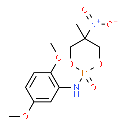 ChemSpider 2D Image | N-(2,5-Dimethoxyphenyl)-5-methyl-5-nitro-1,3,2-dioxaphosphinan-2-amine 2-oxide | C12H17N2O7P