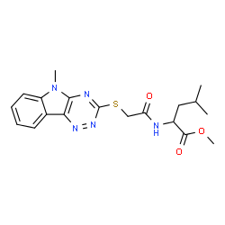ChemSpider 2D Image | Methyl N-{[(5-methyl-5H-[1,2,4]triazino[5,6-b]indol-3-yl)sulfanyl]acetyl}leucinate | C19H23N5O3S