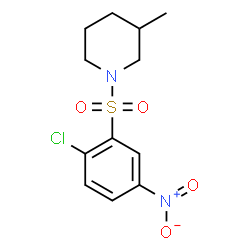 ChemSpider 2D Image | 1-[(2-Chloro-5-nitrophenyl)sulfonyl]-3-methylpiperidine | C12H15ClN2O4S