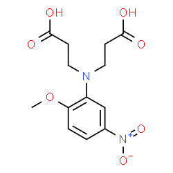 ChemSpider 2D Image | 3,3'-[(2-Methoxy-5-nitrophenyl)imino]dipropanoic acid | C13H16N2O7