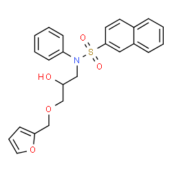 ChemSpider 2D Image | N-[3-(2-Furylmethoxy)-2-hydroxypropyl]-N-phenyl-2-naphthalenesulfonamide | C24H23NO5S
