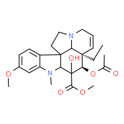 ChemSpider 2D Image | Methyl (2xi,4beta,5alpha,19xi)-4-acetoxy-3-hydroxy-16-methoxy-1-methyl-6,7-didehydroaspidospermidine-3-carboxylate | C25H32N2O6