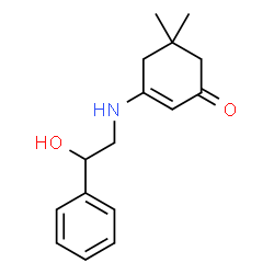 ChemSpider 2D Image | 3-(2-Hydroxy-2-phenyl-ethylamino)-5,5-dimethyl-cyclohex-2-enone | C16H21NO2