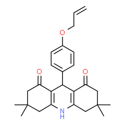 ChemSpider 2D Image | 9-[4-(Allyloxy)phenyl]-3,3,6,6-tetramethyl-3,4,6,7,9,10-hexahydro-1,8(2H,5H)-acridinedione | C26H31NO3