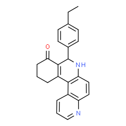 ChemSpider 2D Image | 8-(4-Ethylphenyl)-8,10,11,12-tetrahydrobenzo[a][4,7]phenanthrolin-9(7H)-one | C24H22N2O