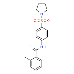 ChemSpider 2D Image | 2-Methyl-N-[4-(1-pyrrolidinylsulfonyl)phenyl]benzamide | C18H20N2O3S