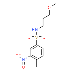 ChemSpider 2D Image | N-(3-Methoxypropyl)-4-methyl-3-nitrobenzenesulfonamide | C11H16N2O5S