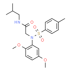 ChemSpider 2D Image | N~2~-(2,5-Dimethoxyphenyl)-N-isobutyl-N~2~-[(4-methylphenyl)sulfonyl]glycinamide | C21H28N2O5S