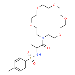ChemSpider 2D Image | 4-Methyl-N-[1-oxo-1-(1,4,7,10,13-pentaoxa-16-azacyclooctadecan-16-yl)-2-propanyl]benzenesulfonamide | C22H36N2O8S