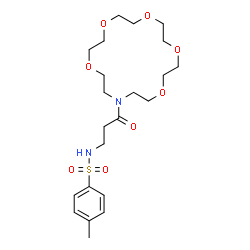 ChemSpider 2D Image | 4-Methyl-N-[3-oxo-3-(1,4,7,10,13-pentaoxa-16-azacyclooctadecan-16-yl)propyl]benzenesulfonamide | C22H36N2O8S