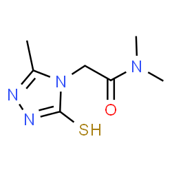 ChemSpider 2D Image | N,N-Dimethyl-2-(3-methyl-5-thioxo-1,5-dihydro-4H-1,2,4-triazol-4-yl)acetamide | C7H12N4OS