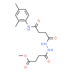 ChemSpider 2D Image | Methyl 4-(2-{4-[(2,4-dimethylphenyl)amino]-4-oxobutanoyl}hydrazino)-4-oxobutanoate | C17H23N3O5