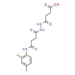 ChemSpider 2D Image | 4-(2-{4-[(2,4-Dimethylphenyl)amino]-4-oxobutanoyl}hydrazino)-4-oxobutanoic acid | C16H21N3O5